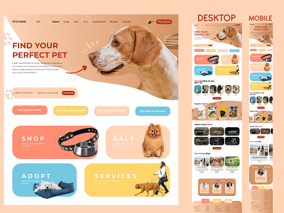 Pets Pledge, Pet Adoption and Accessories Landing Page