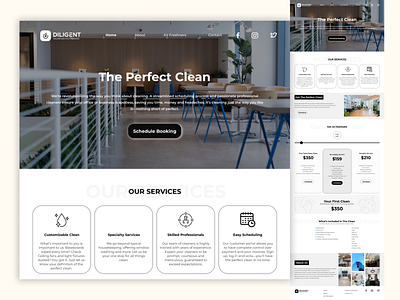 Diligent Office Cleaning Services Landing Page branding graphic design illustration landing page landing page design ui ui ux