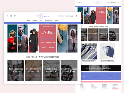 Landing Page design for E-Commerce Clothing Store