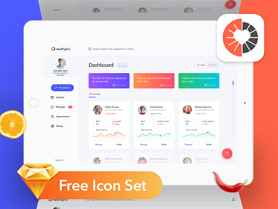 HealthyPal Dashboard dashboard download icon iran panel sketch source ui ux web