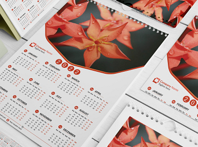 One Page Wall Calendar 2022 branding graphic design