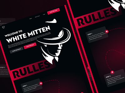 Website for White Mitten game design landing landing page ui ux