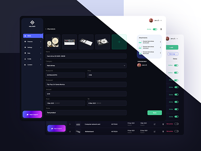 Dark theme dashboard panel administration attachment dark theme dark ui dashboard dashboard app ecommerce forms product products sketch ui ux web