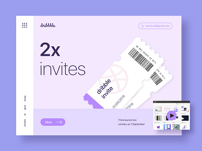 2x dribble invites! color dribble flat illustration invitation invite landingpage ticket ui ux violet web