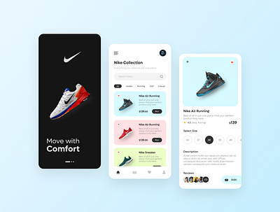 Nike E-Commerce App branding ecommerce mobile app nike ui ui ux