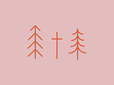 God in Nature - Evergreen branding cross evergreen faith god illustration jesus minimal nature nature illustration sketch vector