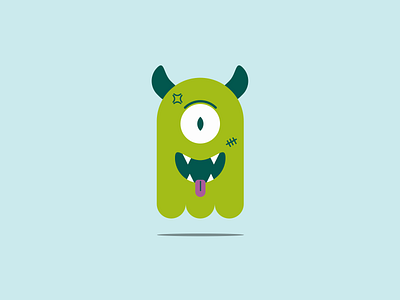 The Evil Has Not Landed character cyclops design flat green horns illustration mascot monster monsters sketch vector
