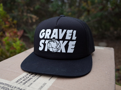 Gravelstoke Foamie Snapback Collab branding design flat globe hat design illustration logo minimal sketch trucker hat waynes world