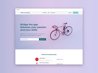 What Is Cycling Redesign branding color palette cycling design experience homepage job board minimal sketch ui user web design web development website