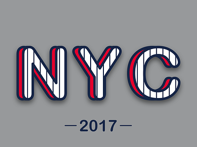NYC - Yankees Wild Card Game baseball blue grey new nyc red typography yankees york