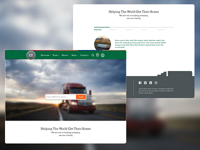 Example Freight Company Design design experience flat green interaction interface trucking ui user ux web website