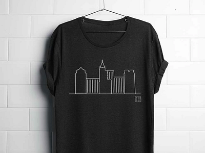 Raleigh Tee city clothing color design flat illustration minimal sketch tee shirt