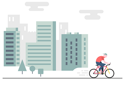 City Cycling biking city cityscape cycling design flat illustration motion sketch vector