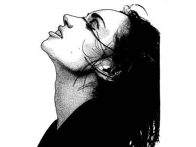 Beatrice Dalle beatricedalle blackandwhite dot dotwork drawing illustration portrait staedler