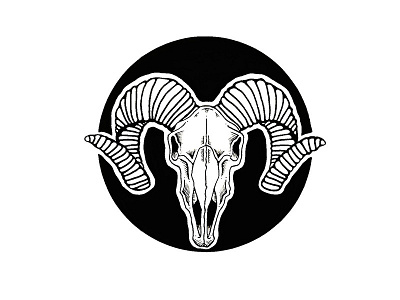 Aries aries blackandwhite circle faber castell horns illustration logo patch sheep staedler