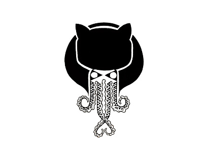Octocat blackandwhite cat faber castell github illustration octocat octopus staedler tentacles