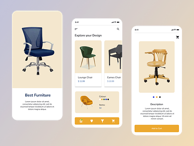 Online Furniture Ordering App abode app appdeveloper design figma ui uiux ux web developer webdesign