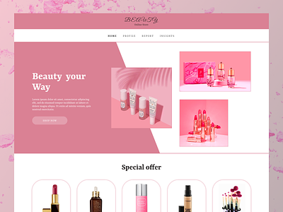 Beauty Product Home Page app design figma graphic design redesign ui ux webd
