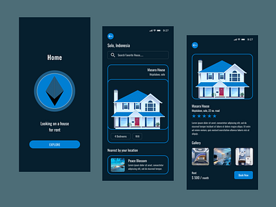 Home Rent App adobe app design figma design redesign rental app ui uiux ux website design