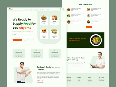 Food Delivery Website abode app design figma food delivery redesign ui uiux ux website design