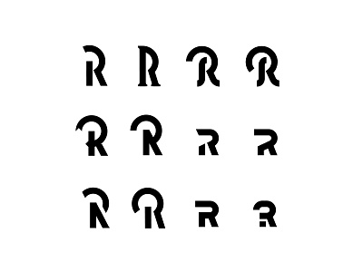 R shapes letter logo r shapes stroke