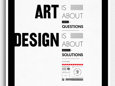 About Art and Design art basley branding design john maeda manifesto motivation poster questions self solutions