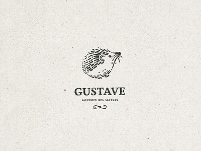 Gustave garden gustave handdrawn handmade hedgehog hérisson logo permaculture vintage