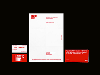 HapticHide® brand branding letterhead logo stationery typography
