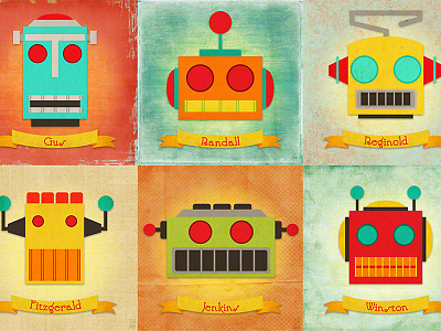 Robot Collage retro futurism robot robots sci fi science fiction tin robots
