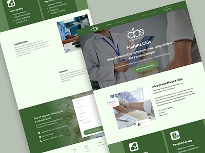 Medical Landing Pages black design doctor green homepage landing page medical patient ui uiux ux white