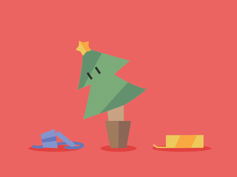 After Christmas 2d animation christmas gif gift loop tree