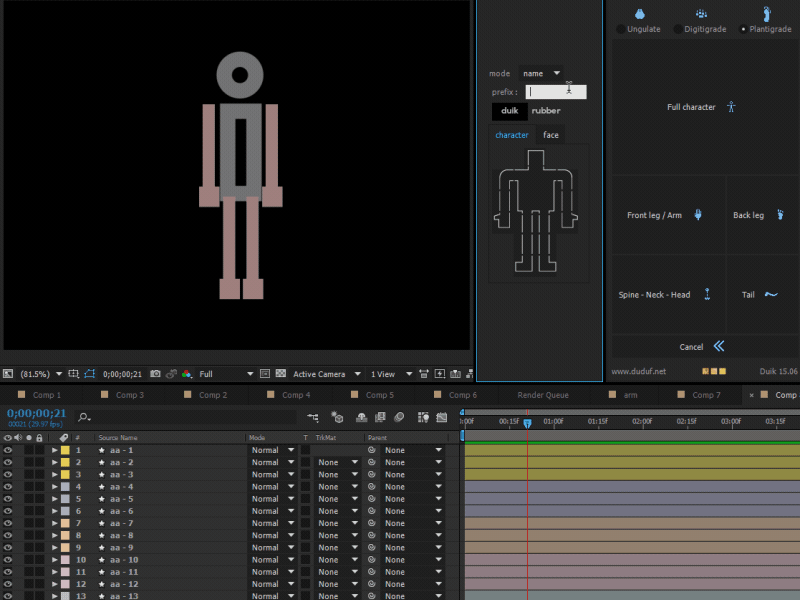 rigging namer ae after effects animation rigging script wip