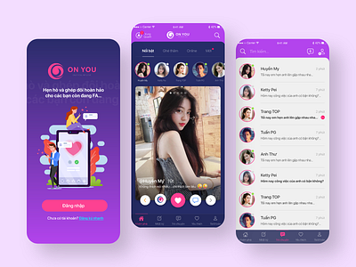 OnYou - Dating App app design ui ux vector