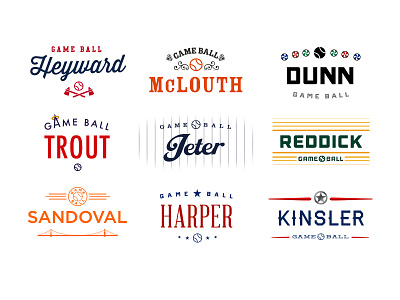 Game Ball Logos baseball typography