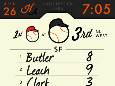 New Lineup App UI app baseball branding iphone typography