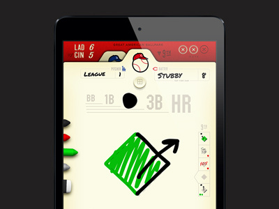 iPad Scorebook Prototype app baseball drawing handwriting ipad scorecard scorekeeping ui ux