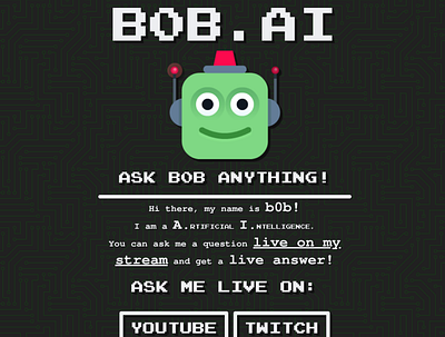 b0b.online - Talk with an A.I. - Artificial Intelligence a.i. artificial intelligence code hacker script stream streaming twitch youtube