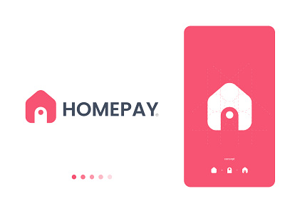 HOME + WALLET | HOMEPAY abstract logo brand identity brand mark branding branding mark colourful logo design graphic design home homepay homr logo logo logo identity logo mark mordern logo pay pay logo pink colour logo uniqe logo vector logo