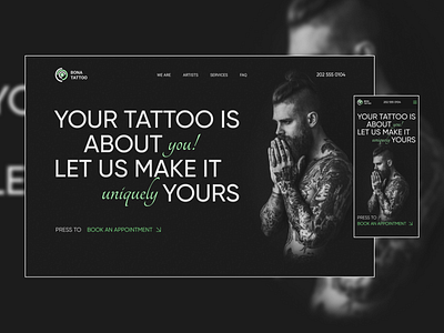 Tattoo studio | Website design branding design figma graphic design interface landing ui ux webdesign website
