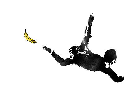 Evolution of Pop Art banana design halftone illustration minimal monkey popart poster screenprint silkscreen spraypaint streetart