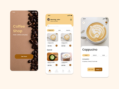 Coffee Shop App app coffee design mobile ui