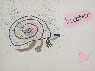 Scooter hermit crab painting scooter