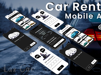 Lux Car Rental Mobile App logo ui