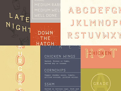 Restaurant Font Design bold custom demi font restaurant serif shadow slab type typography