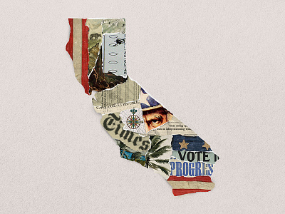 California Primary Vote california collage democracy election illustration paper primary state torn vote