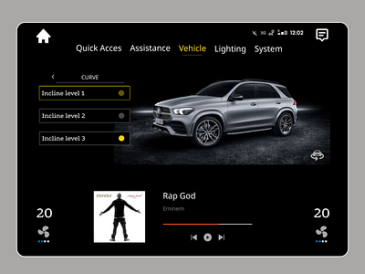 DailyUI Challenge:Day34 - Car Interface app branding car design gle graphic design illustration interface logo mercedes typography ui ux vector