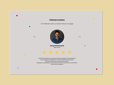 DailyUI Challenge:Day39 - Testimonials app branding design graphic design illustration logo page review testimonial typography ui ux vector