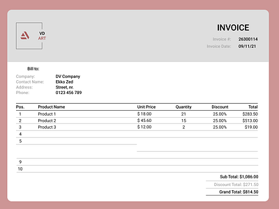 DailyUI Challenge:Day46 - Invoice app branding design graphic design illustration invoice logo typography ui ux vector