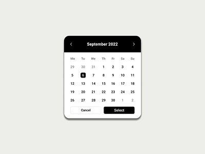 Date Picker dailyui graphic design