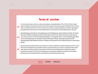 Terms of Services dailyui tos